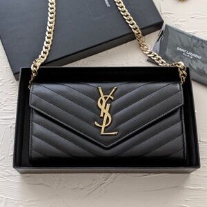 Authentic YSL Saint Laurent Monogram WOC Black BAG